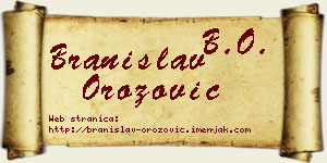 Branislav Orozović vizit kartica